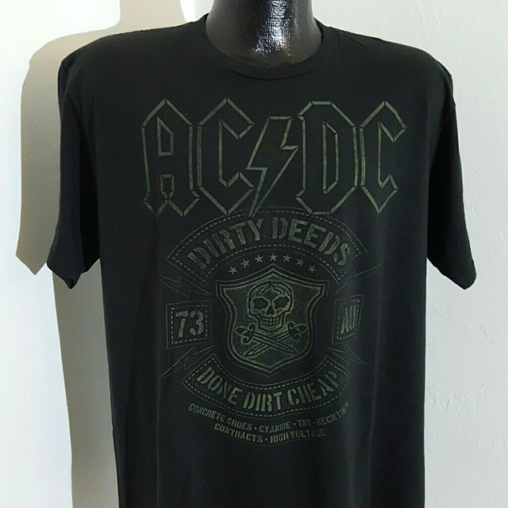 AC DC "Dirty deeds" black t-shirt top adult cotton size L